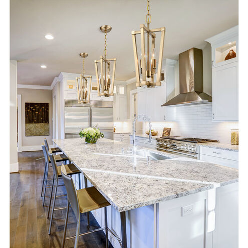 None 3 Light 9 inch Modern Gold Pendant Ceiling Light